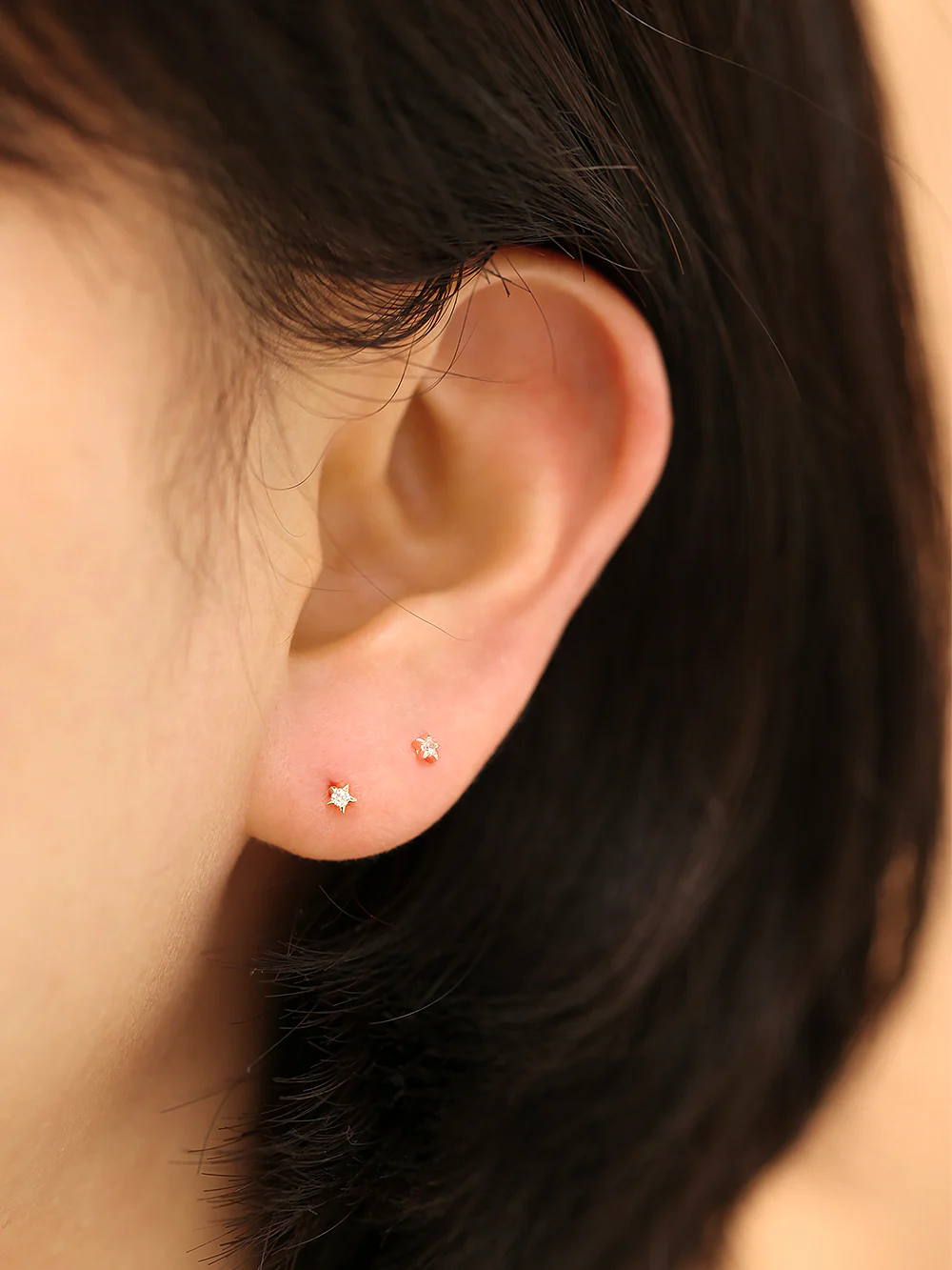 14K Gold Mini Cubic Star Cartilage Earring 20G - Image 7