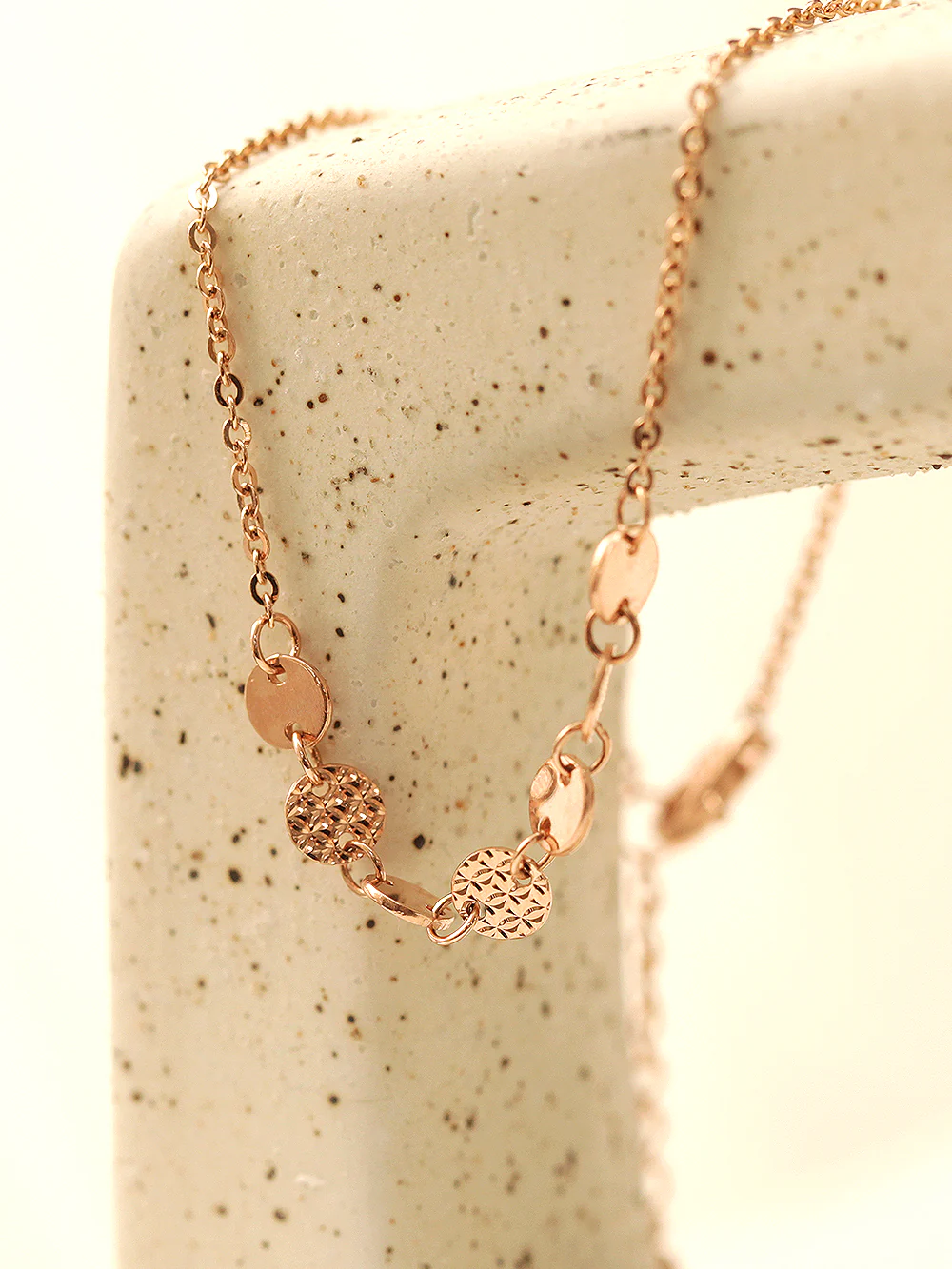 14K Gold Mini Cutting Coin Anklet - Image 11