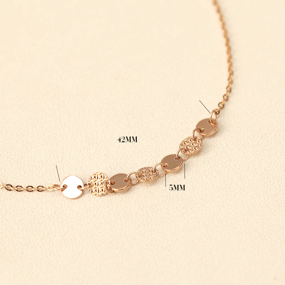 14K Gold Mini Cutting Coin Anklet - Image 14