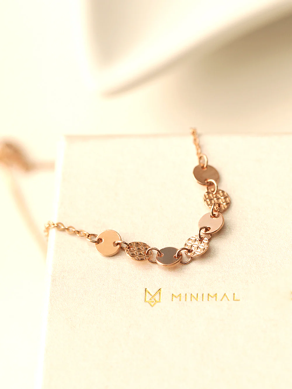 14K Gold Mini Cutting Coin Anklet - Image 8