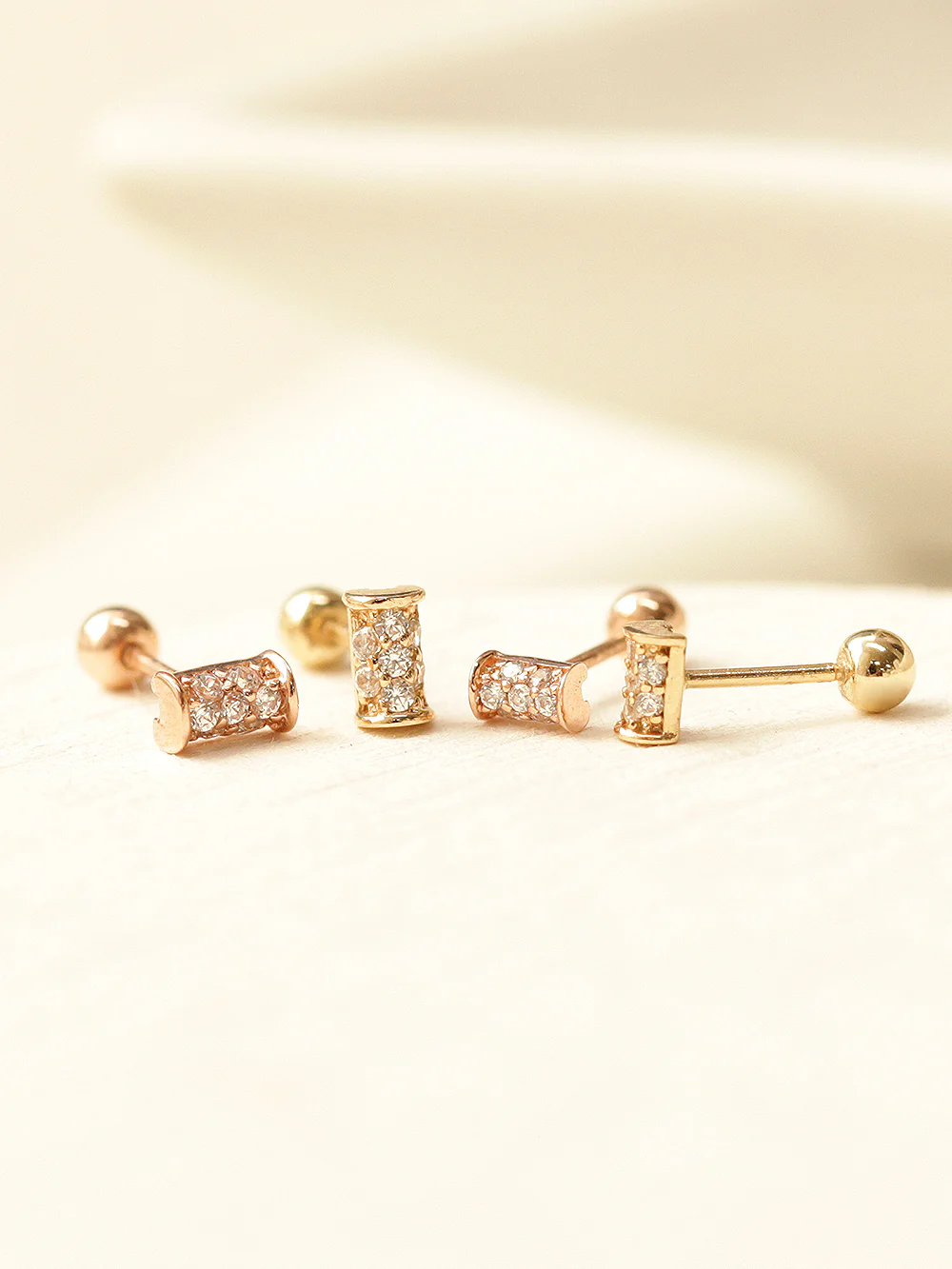 14K Gold Mini Hammer Cartilage Earring 20G18G16G - Image 7