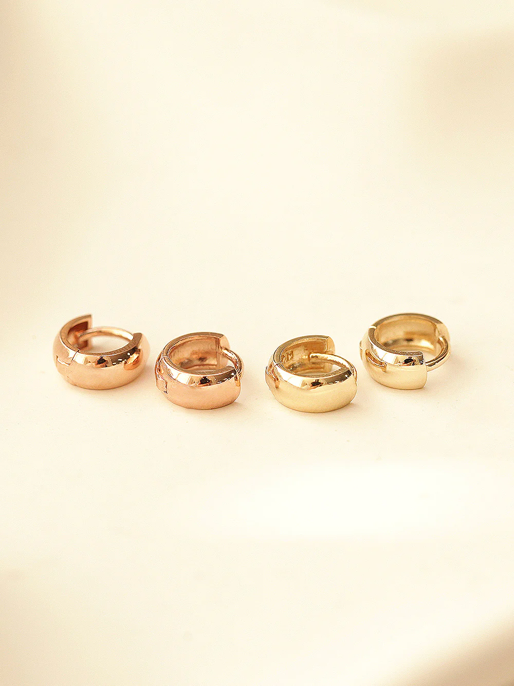 14K Gold Mini Helix Hoop Earring - Image 5