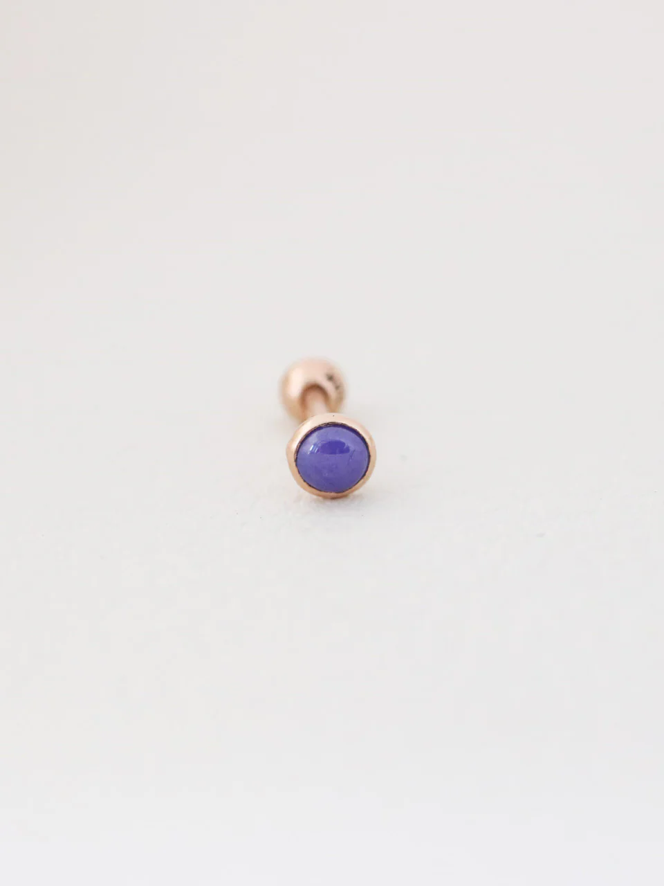 14K Gold Mini Stone Cartilage Earring 18G16G - Image 3