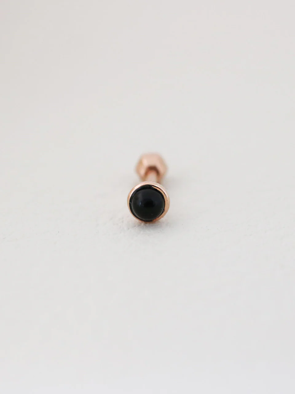 14K Gold Mini Stone Cartilage Earring 18G16G - Image 4
