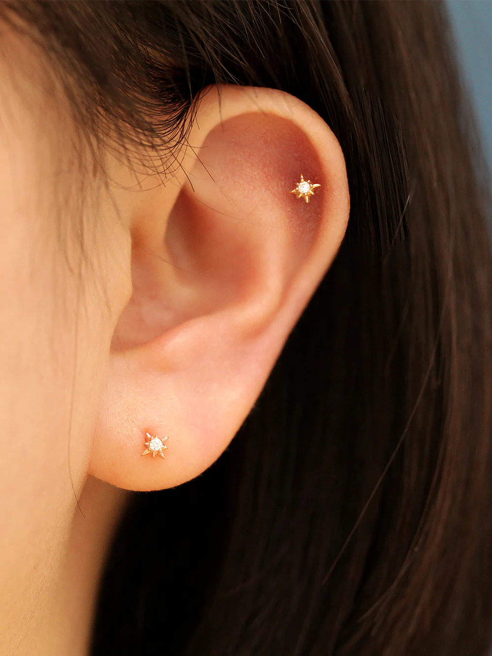 14K gold Mini Twinkle Cubic cartilage earring 20g - Image 6