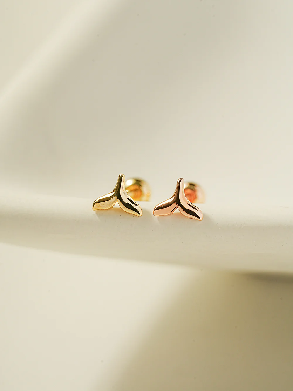 14K Gold Mini Whale Tale Cartilage Earring 20G18G16G - Image 11