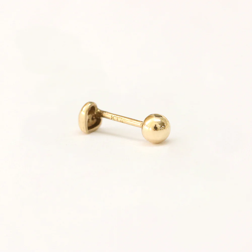 14K Gold Minimi Bean Heart Cartilage Earring 20G18G16G - Image 11