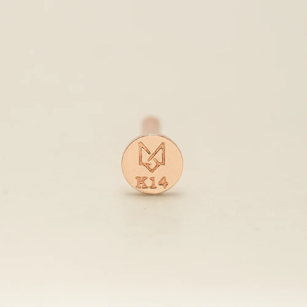 14K Gold Minimi Cubic Star and Heart Internally Threaded Labret Piercing 18G16G - Image 14