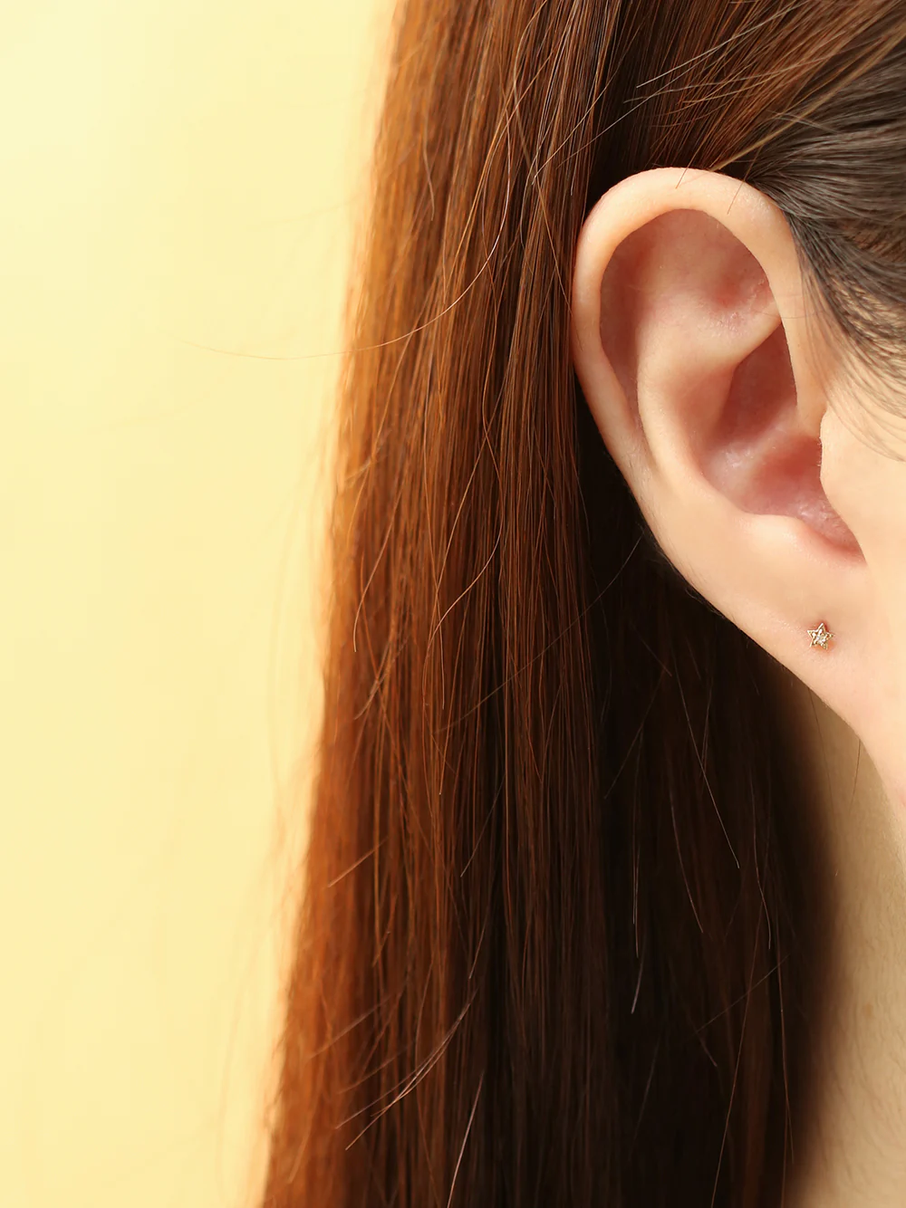 14K Gold Minimi Cubic Star and Heart Internally Threaded Labret Piercing 18G16G - Image 9