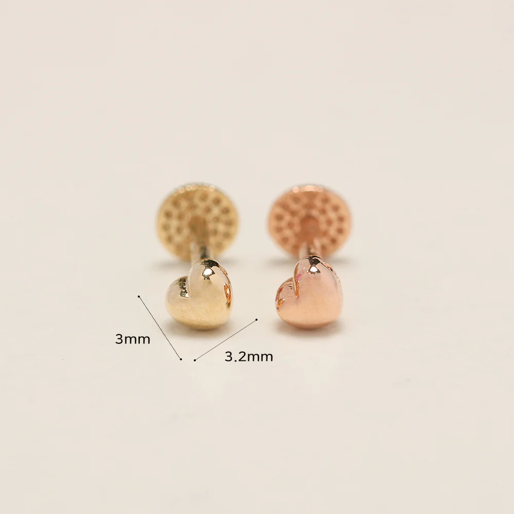 14K Gold Minimi Jellybean Labret Piercing 18g16g - Image 12