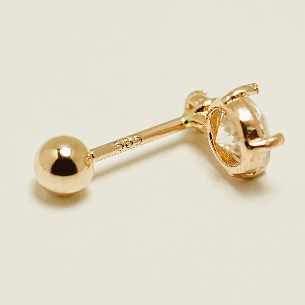 14K Gold Misty Moissanite Cartilage Earring 20G18G16G - Image 14