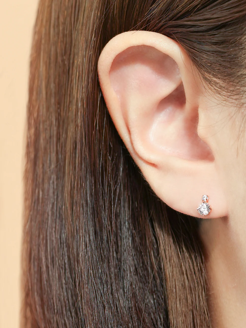 14K Gold Misty Moissanite Cartilage Earring 20G18G16G - Image 2