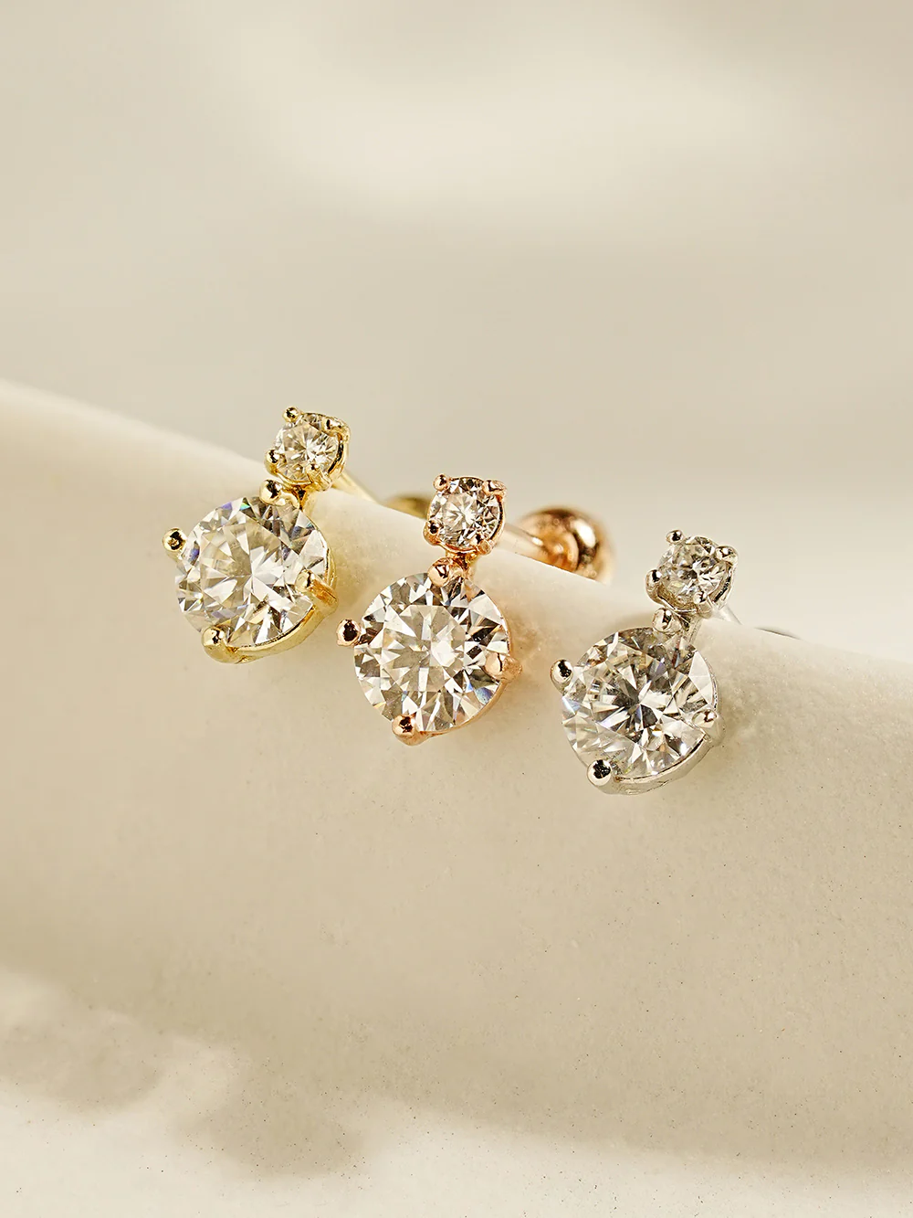 14K Gold Misty Moissanite Cartilage Earring 20G18G16G - Image 3