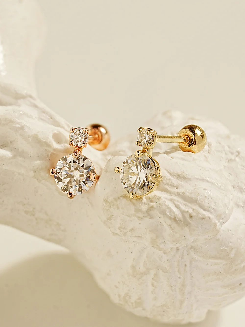 14K Gold Misty Moissanite Cartilage Earring 20G18G16G - Image 9