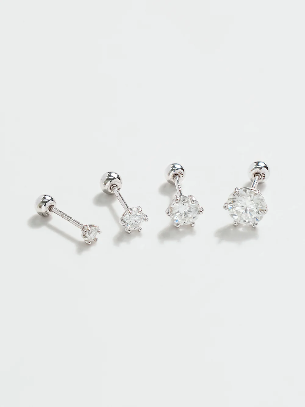 14K Gold Moissanite 6 Pronged Cartilage Earring 20G18G16G - Image 11