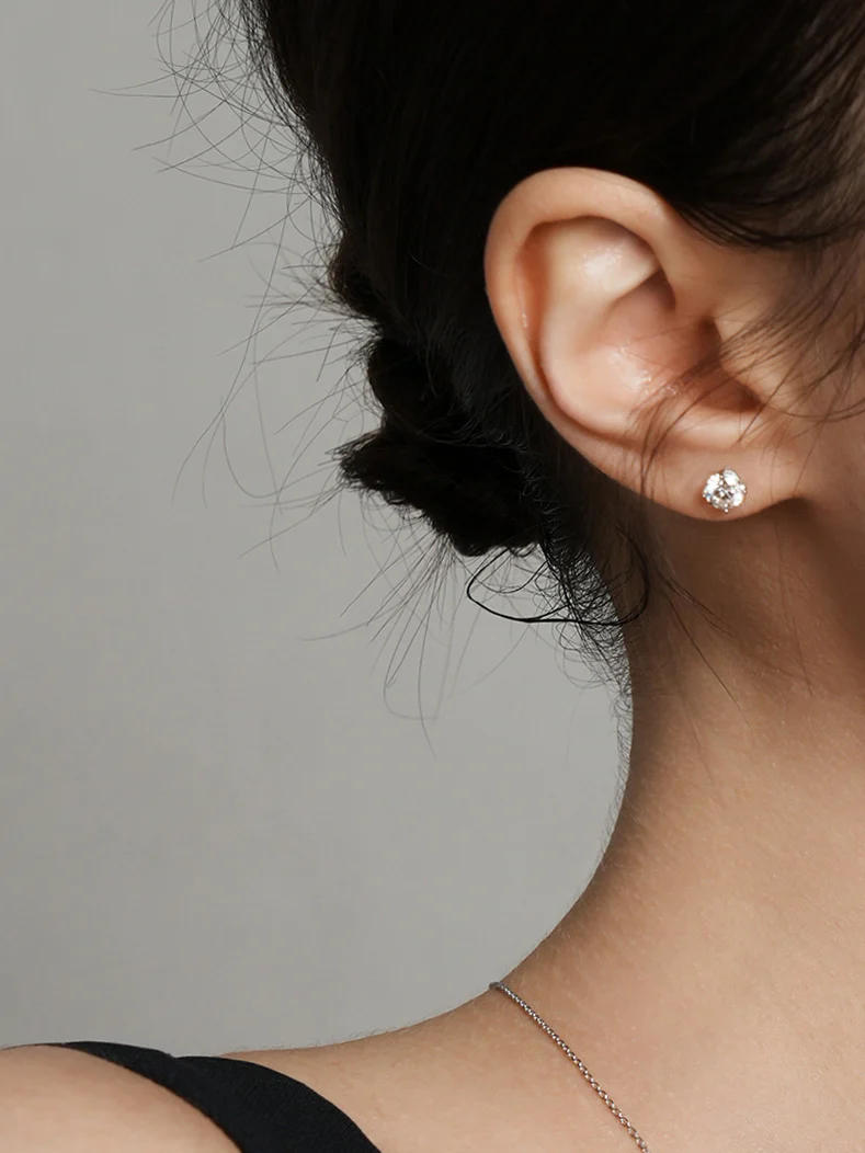14K Gold Moissanite 6 Pronged Cartilage Earring 20G18G16G - Image 12