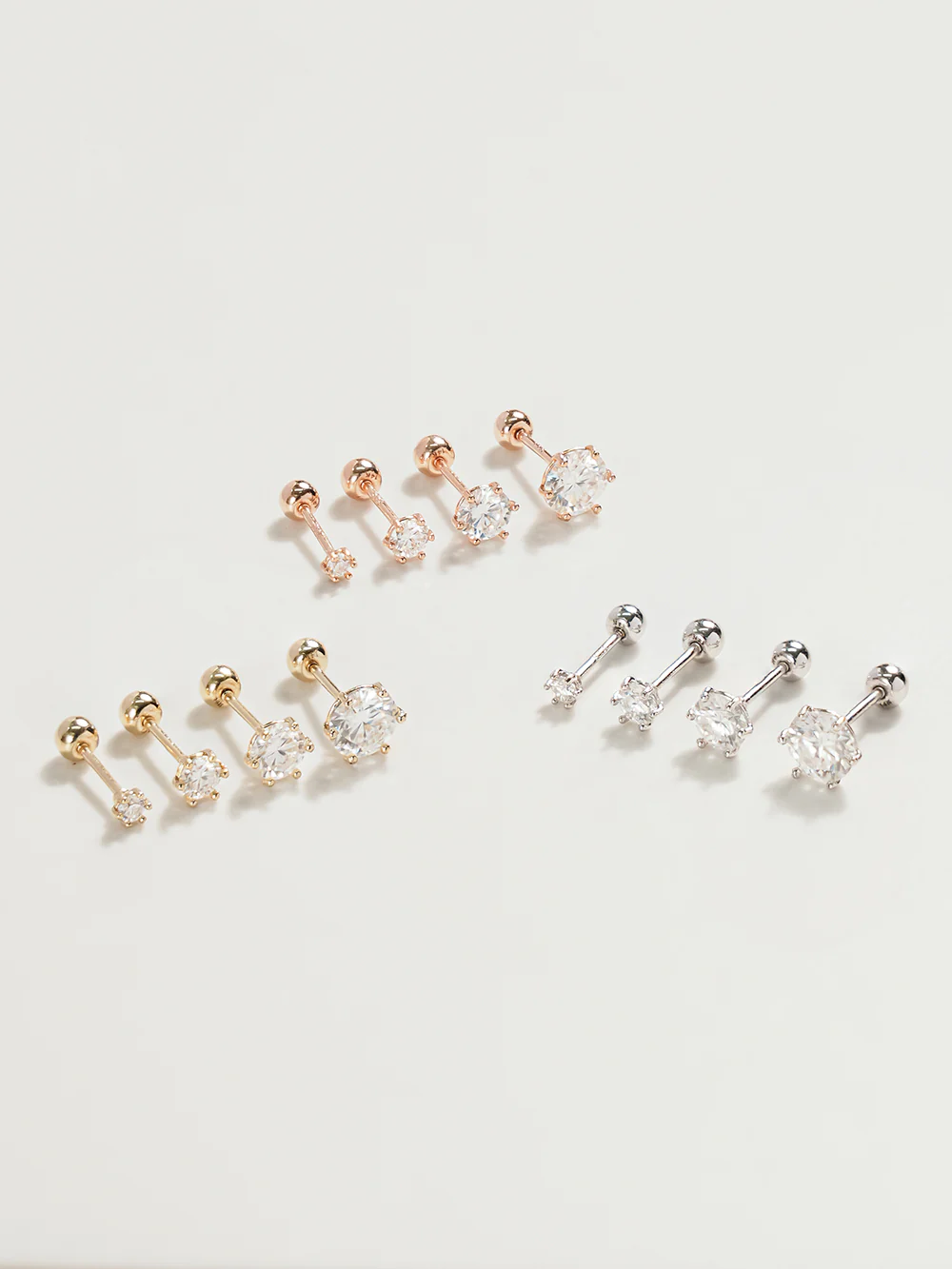 14K Gold Moissanite 6 Pronged Cartilage Earring 20G18G16G - Image 3