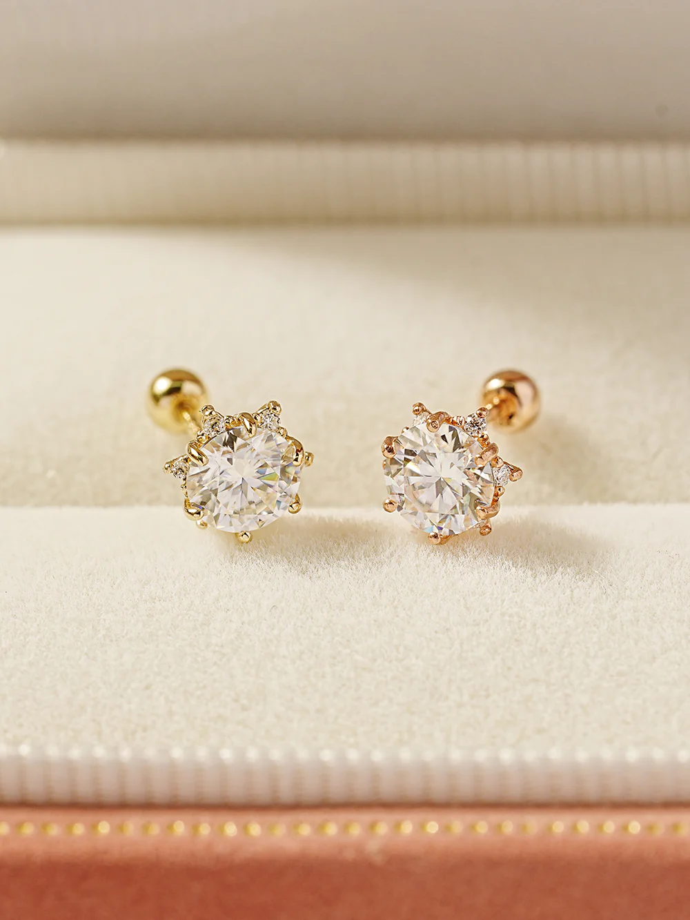 14K Gold Moissanite blossom Cartilage Earring 20G18G16G - Image 11