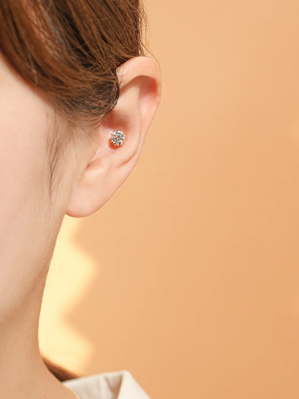 14K Gold Moissanite Blossom Internally Threaded Labret Piercing 20G18G16G - Image 5
