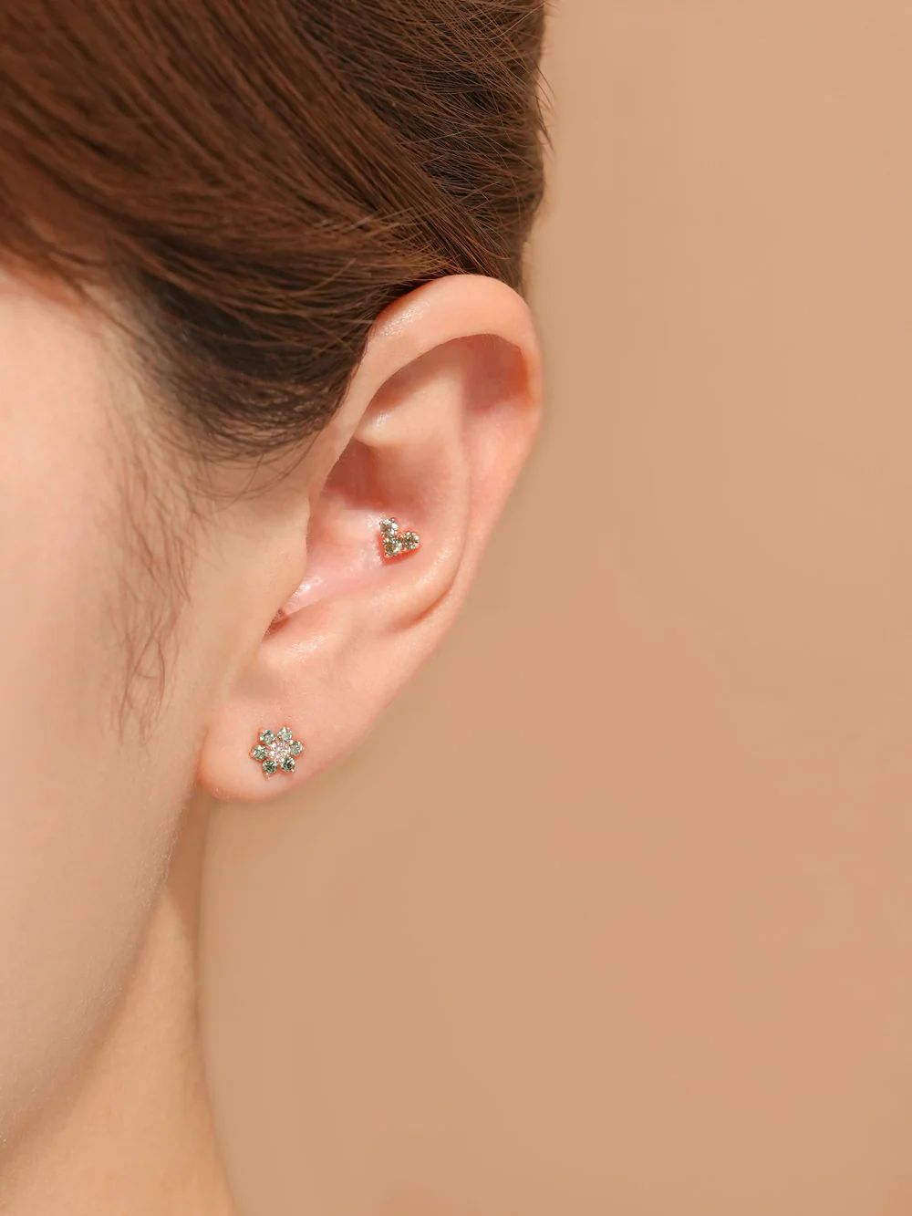 14K Gold Moissanite Colored Lovely Flower Cartilage Earring 20G18G16G - Image 15