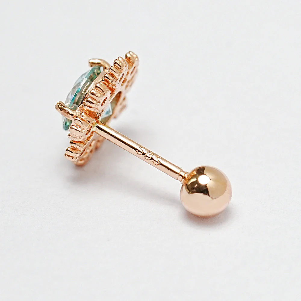 14K Gold Moissanite Colorful Daisy Cartilage Earring 20G18G16G - Image 16