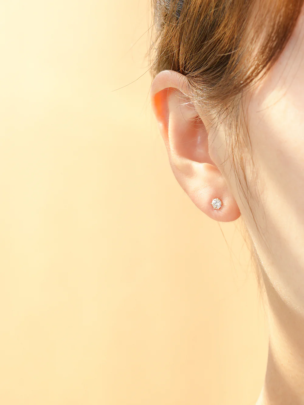 14K Gold Moissanite Crown Cartilage Earring 20G18G16G - Image 4