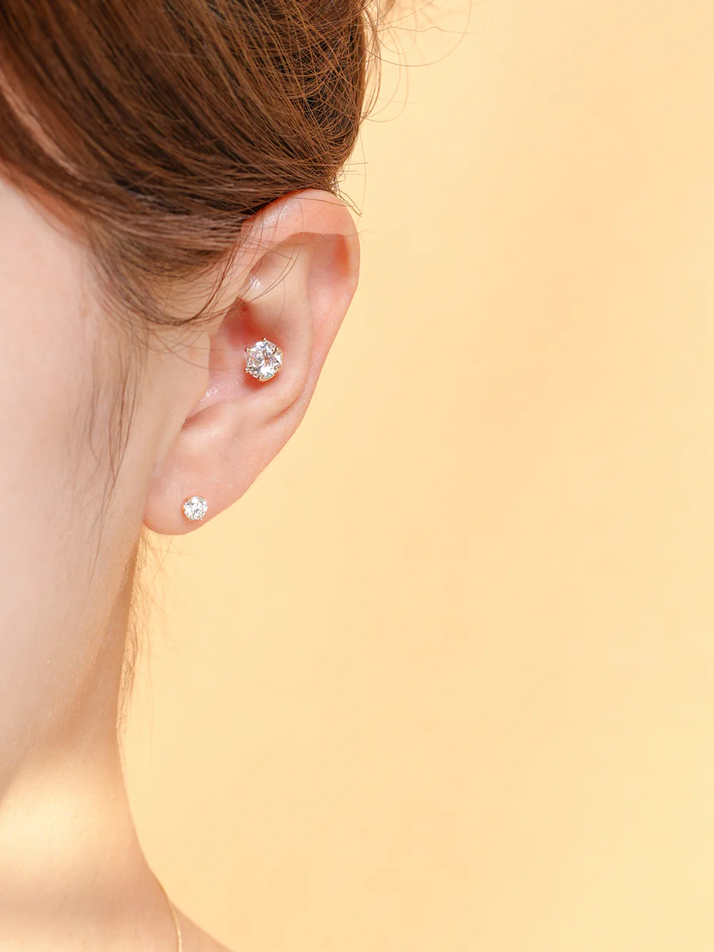 14K Gold Moissanite Crown Cartilage Earring 20G18G16G - Image 9