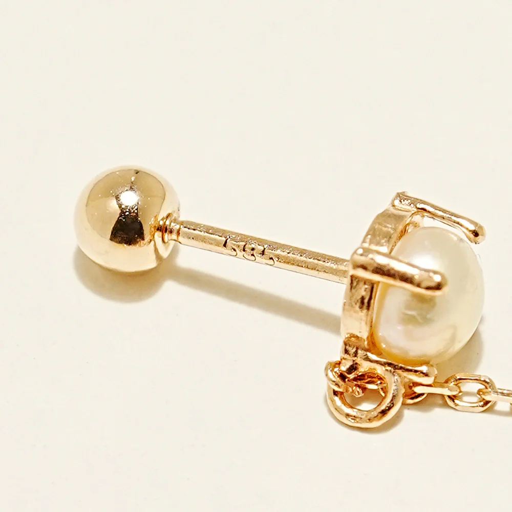 14K Gold Moissanite Dia Pearl Layered Cartilage Earring 20G18G16G - Image 13