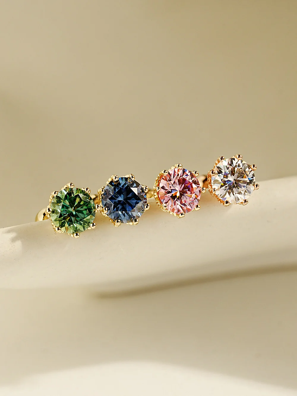 14K Gold Moissanite Dia Queen Cartilage Earring 20G18G16G - Image 11