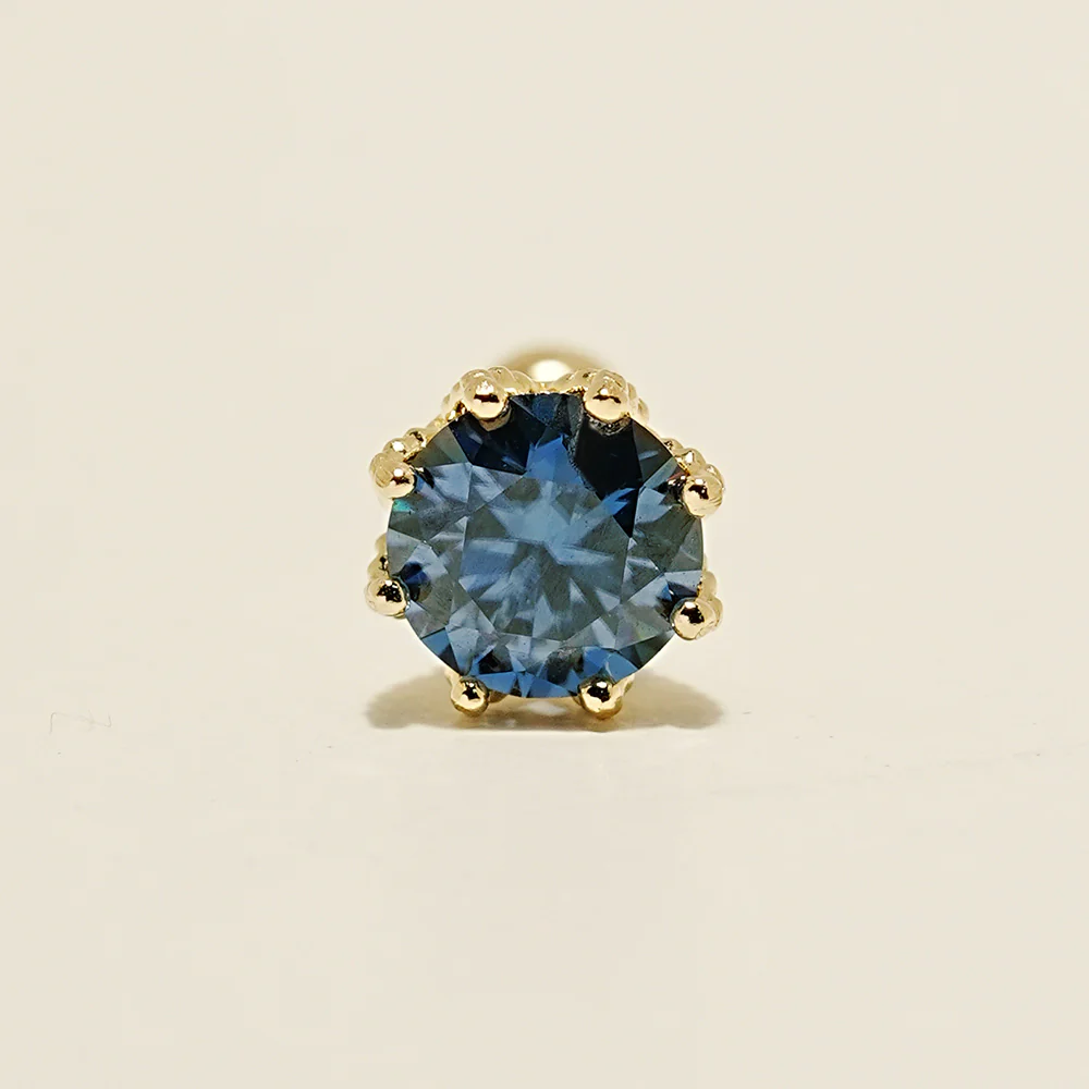 14K Gold Moissanite Dia Queen Cartilage Earring 20G18G16G - Image 20