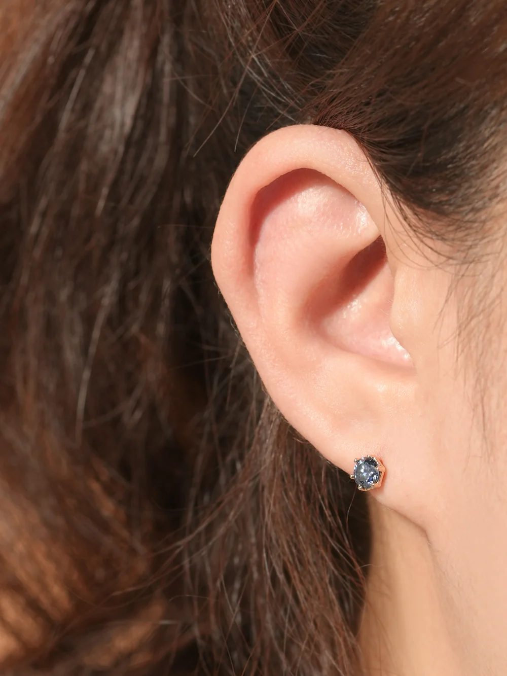 14K Gold Moissanite Dia Wendy Hexagon Cartilage Earring 20G18G16G - Image 8