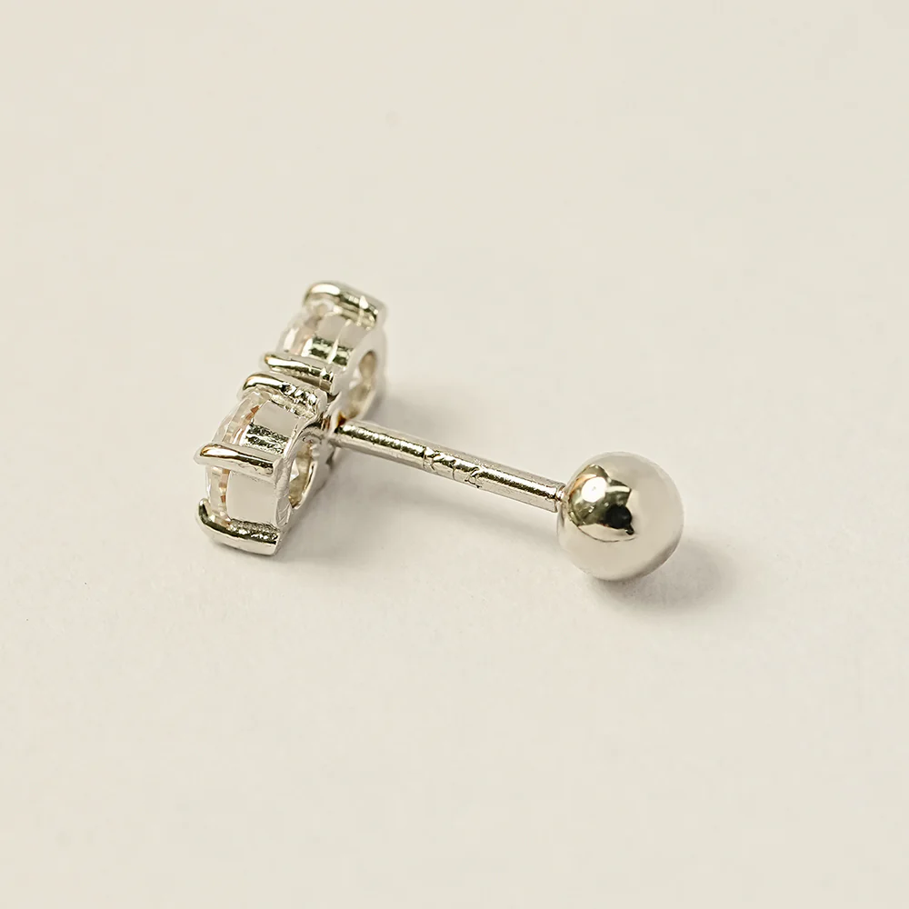 14K Gold Moissanite Double Cartilage Earring 20G18G16G - Image 13
