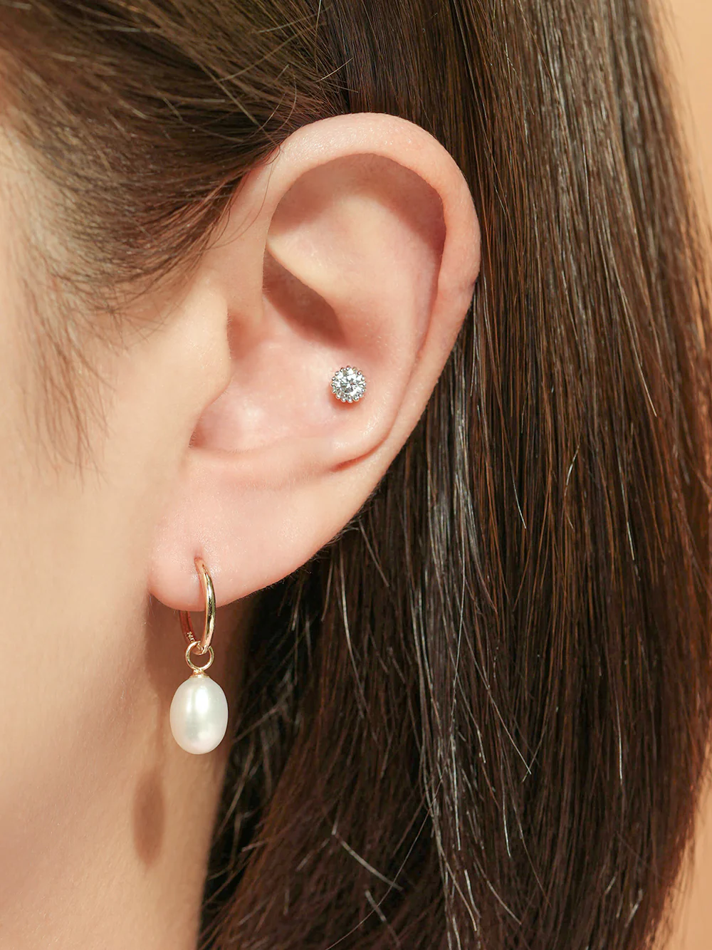 14K Gold Moissanite Echo Cartilage Earring 20G18G16G - Image 14