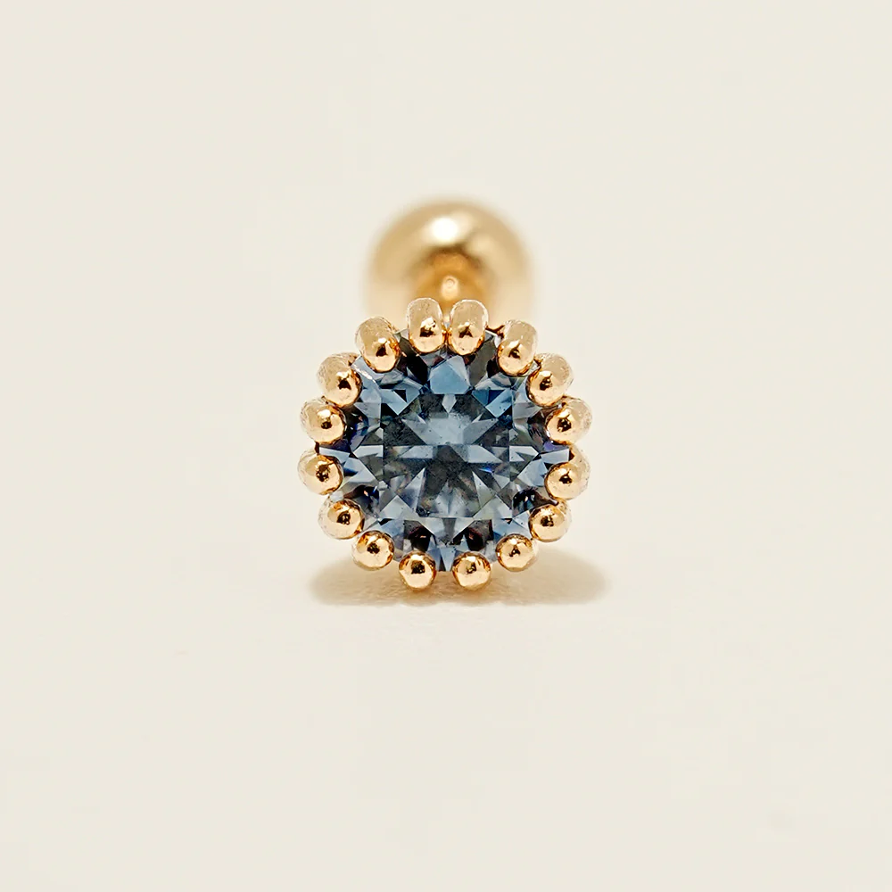 14K Gold Moissanite Echo Cartilage Earring 20G18G16G - Image 17