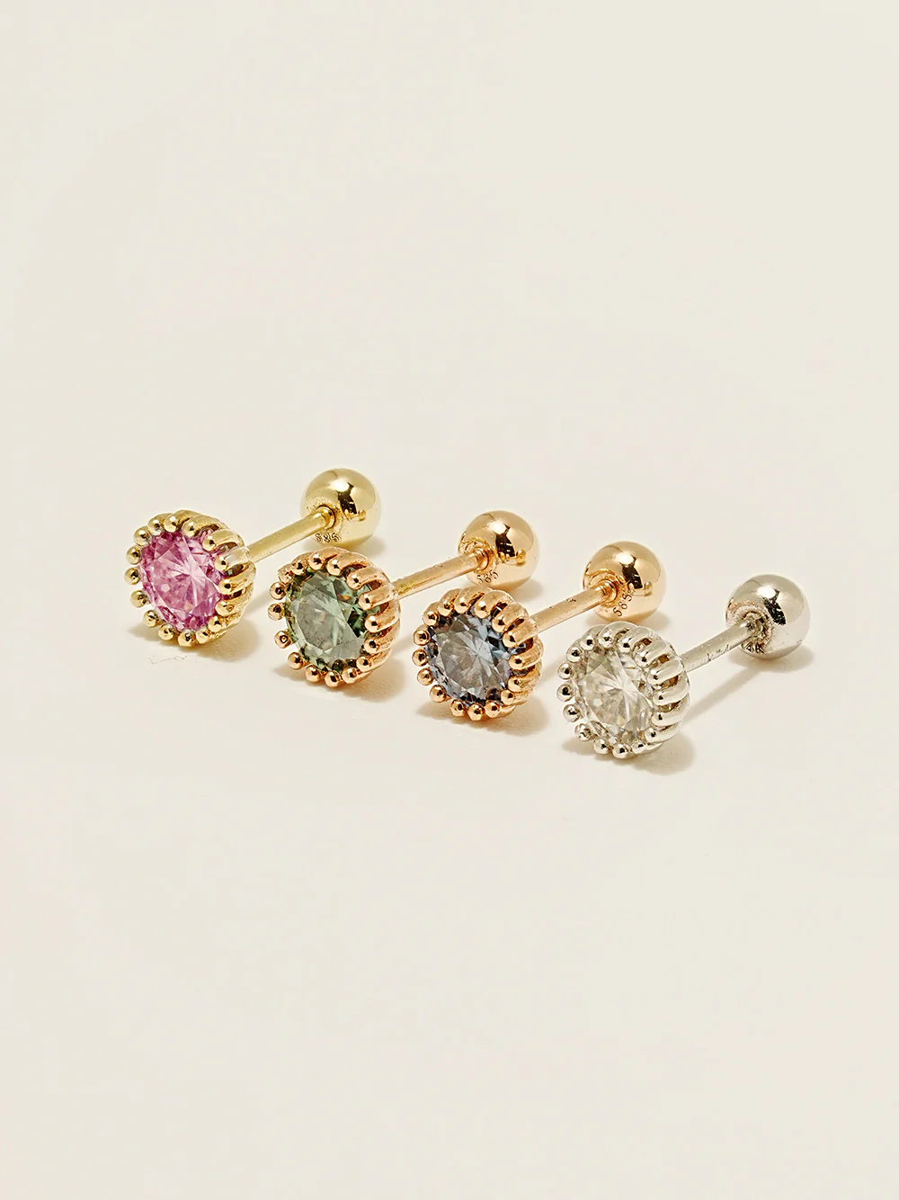 14K Gold Moissanite Echo Cartilage Earring 20G18G16G - Image 3