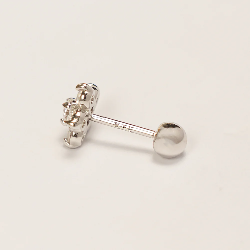 14K Gold Moissanite Flower Cartilage Earring 20G18G16G - Image 15