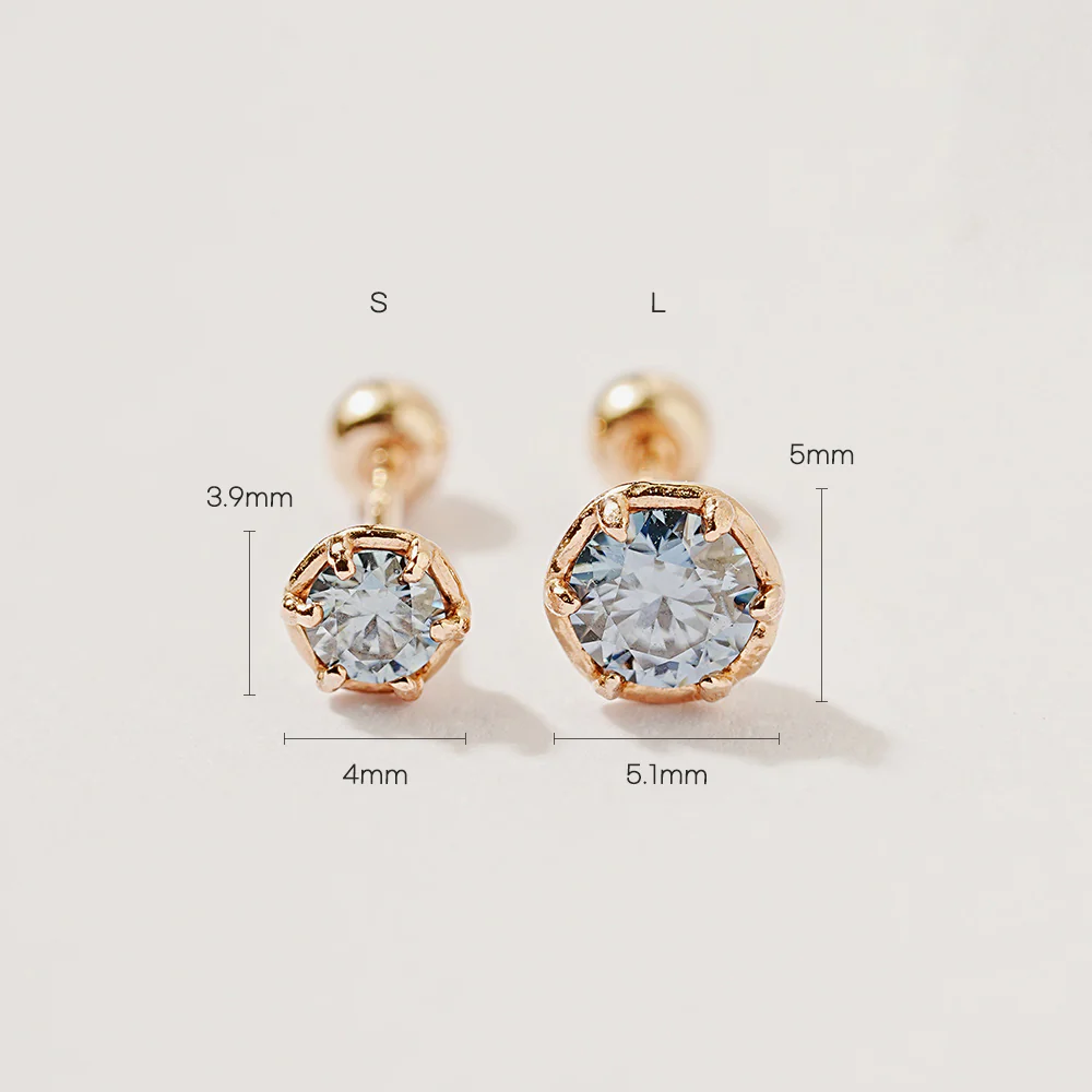 14K Gold Moissanite Imperial Dia Cartilage Earring 20G18G16G - Image 23
