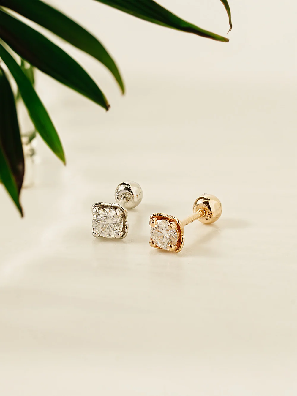 14K Gold Moissanite Kare Cartilage Earring 20G18G16G - Image 13