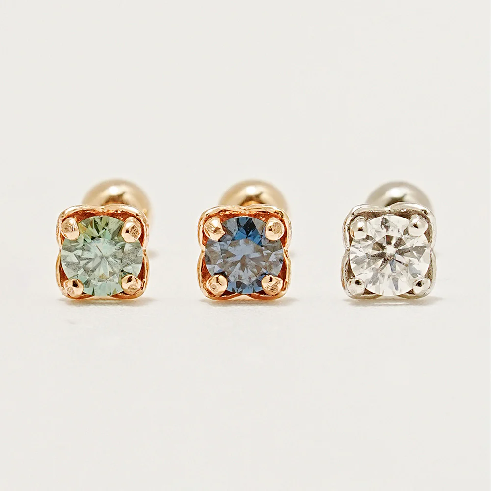 14K Gold Moissanite Kare Cartilage Earring 20G18G16G - Image 18