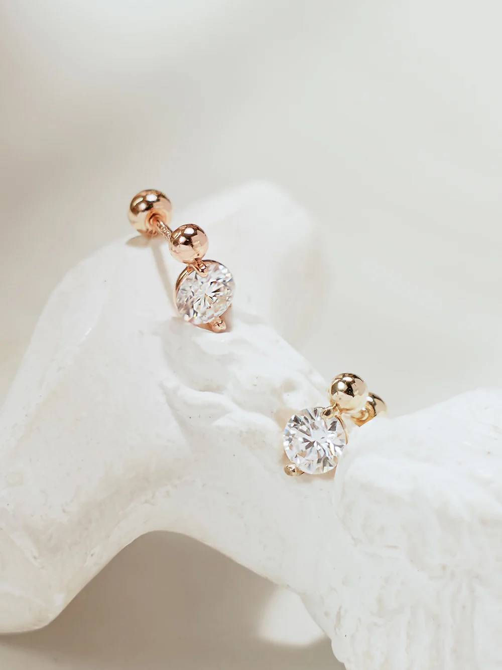 14K Gold Moissanite Mini Ball Cartilage Earring 20G18G16G - Image 13