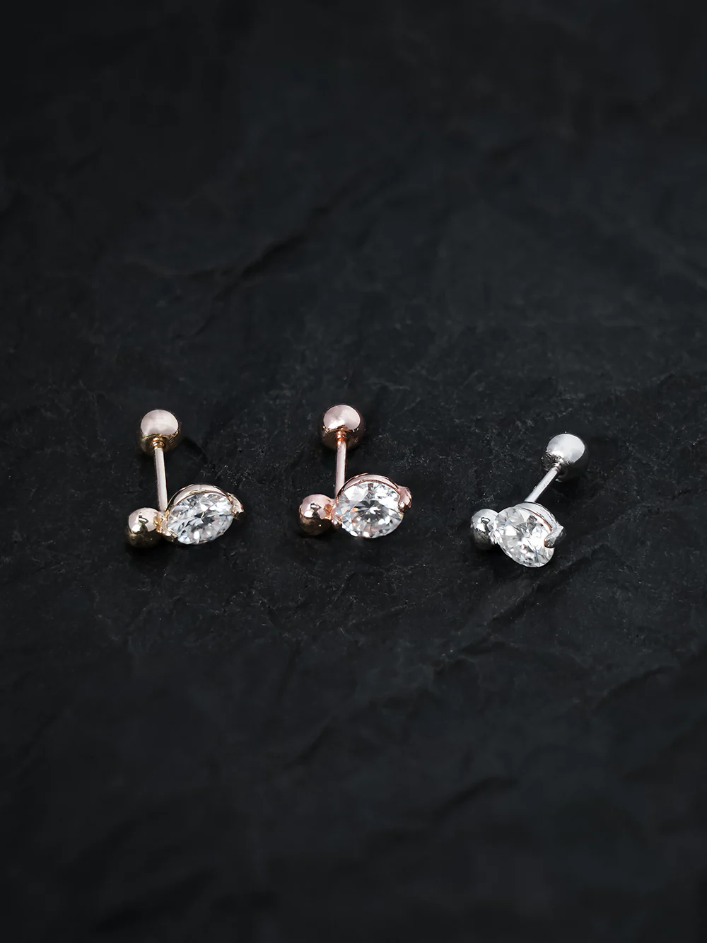 14K Gold Moissanite Mini Ball Cartilage Earring 20G18G16G - Image 7