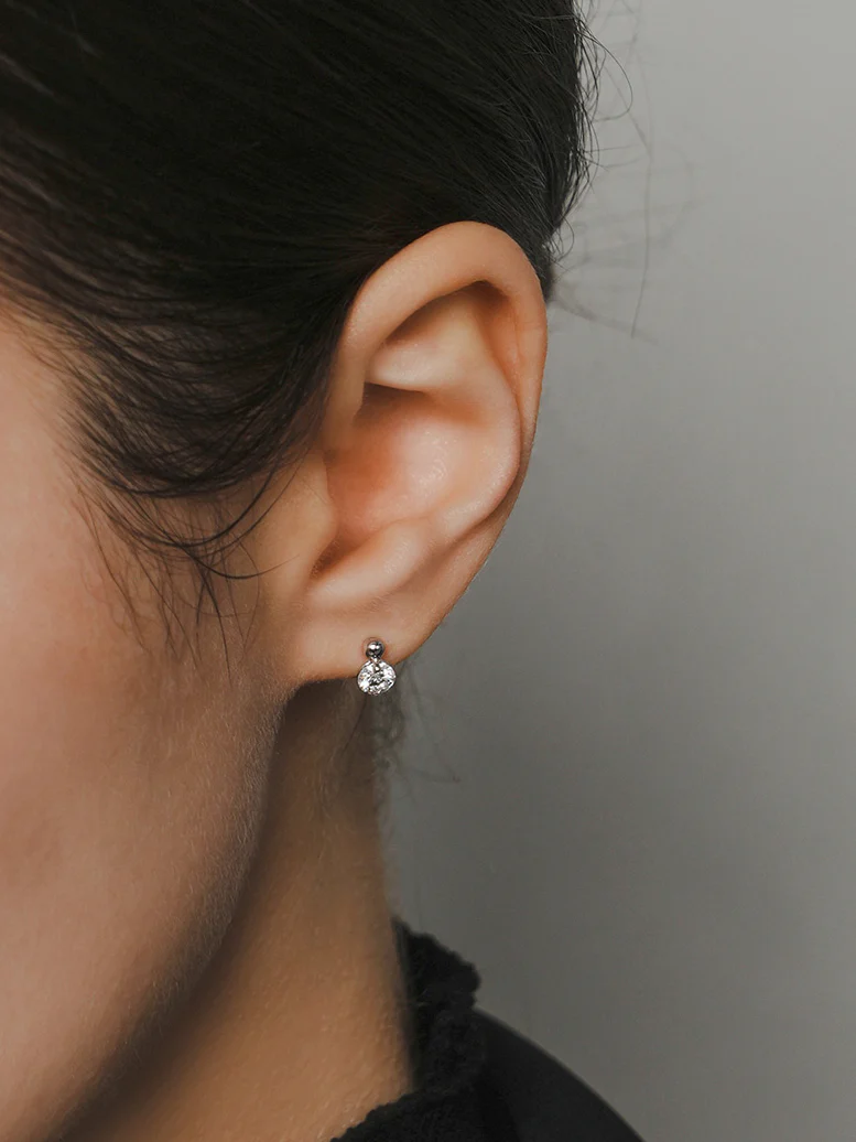 14K Gold Moissanite Mini Ball Internally Threaded Labret Piercing 20G18G16 - Image 4