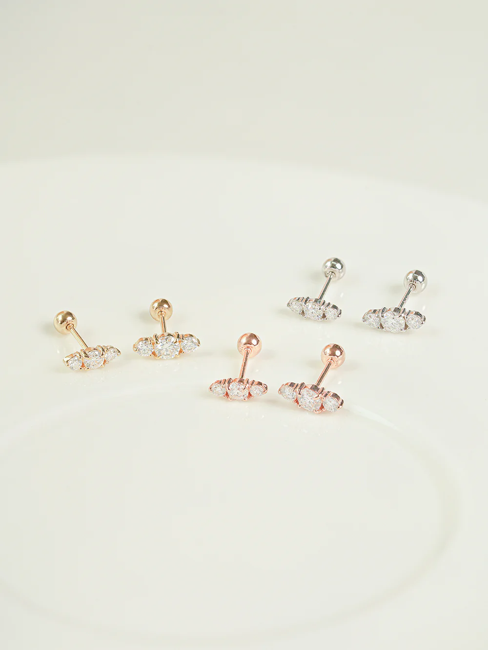 14K Gold Moissanite Planet Cartilage Earring 20G18G16G - Image 5