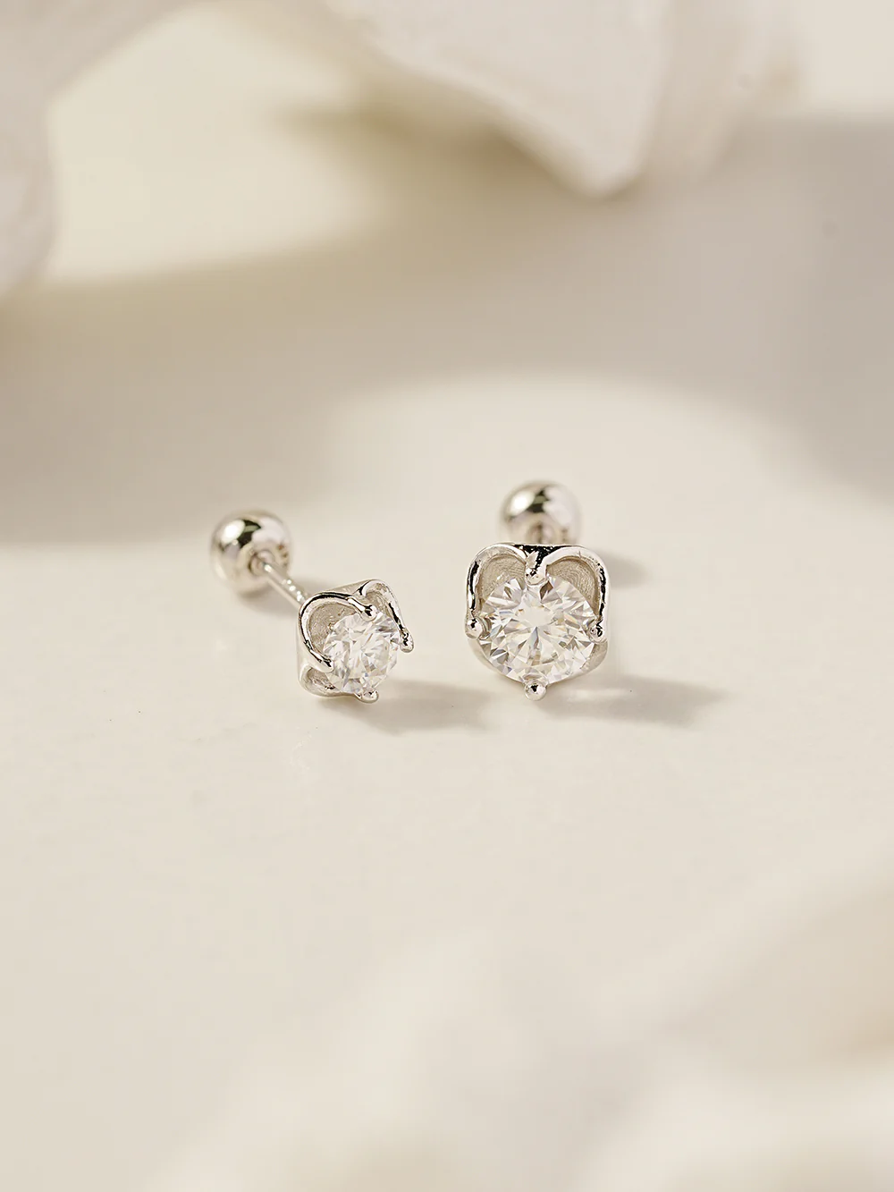 14K Gold Moissanite Tulip Cartilage Earring 20G18G16G - Image 3