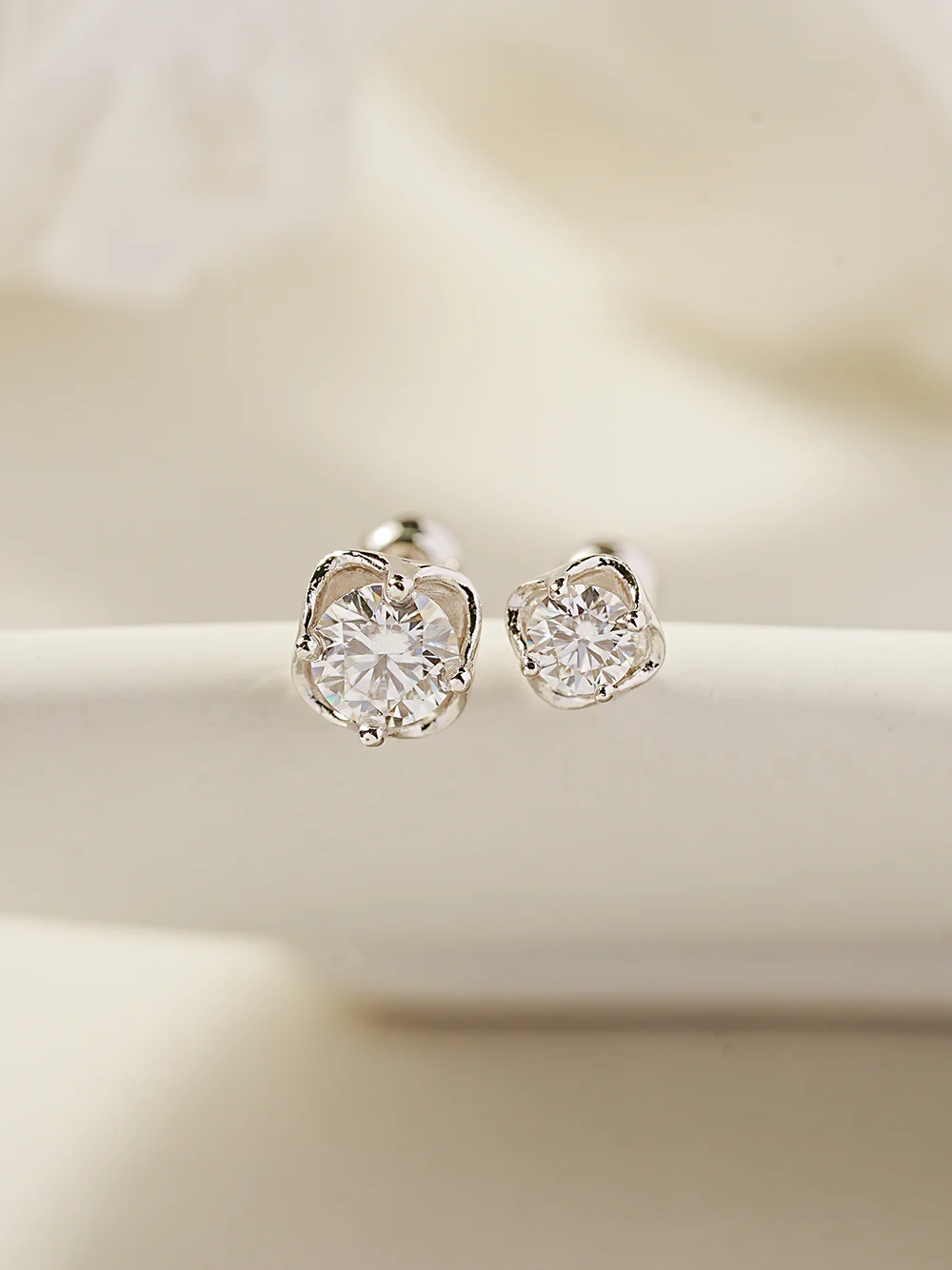 14K Gold Moissanite Tulip Cartilage Earring 20G18G16G - Image 7