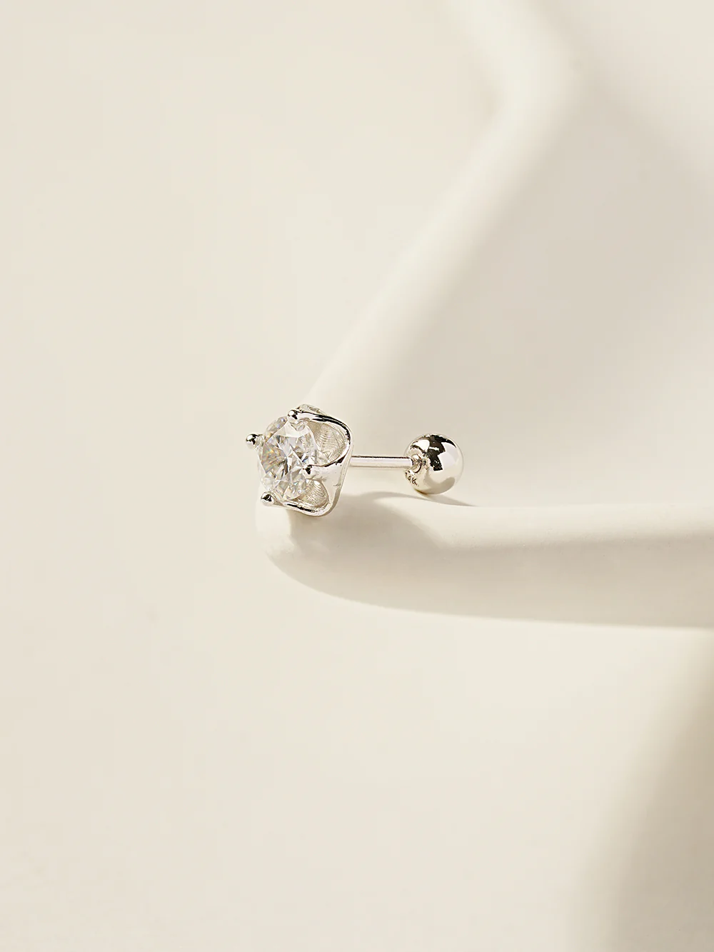 14K Gold Moissanite Tulip Cartilage Earring 20G18G16G - Image 9