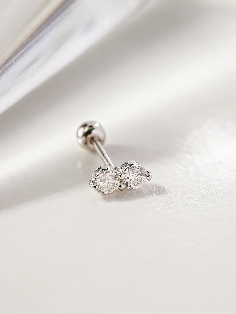 14K Gold Moissanite Two Way Cartilage Earring 20G18G16G - Image 13