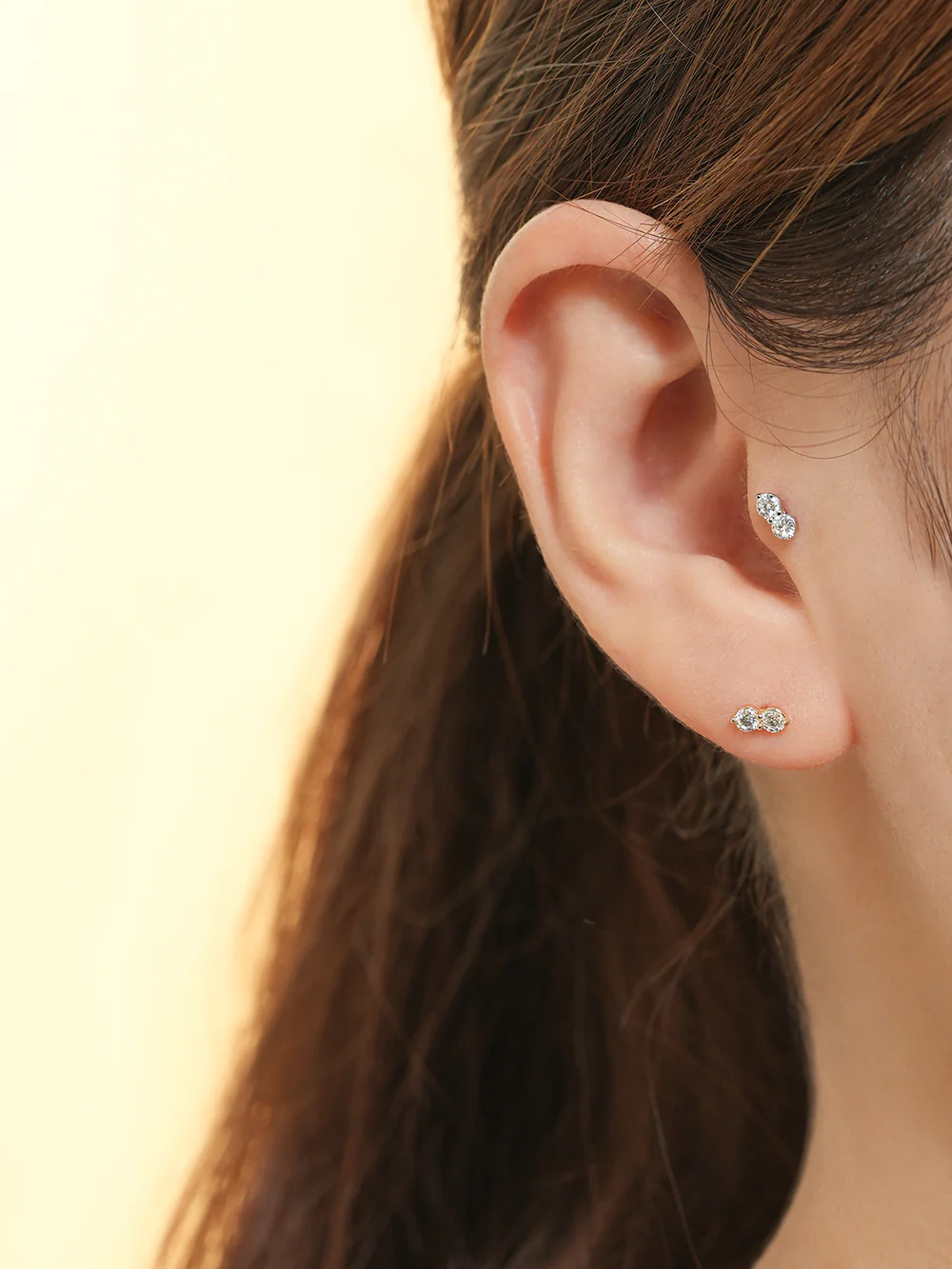 14K Gold Moissanite Two Way Cartilage Earring 20G18G16G - Image 9