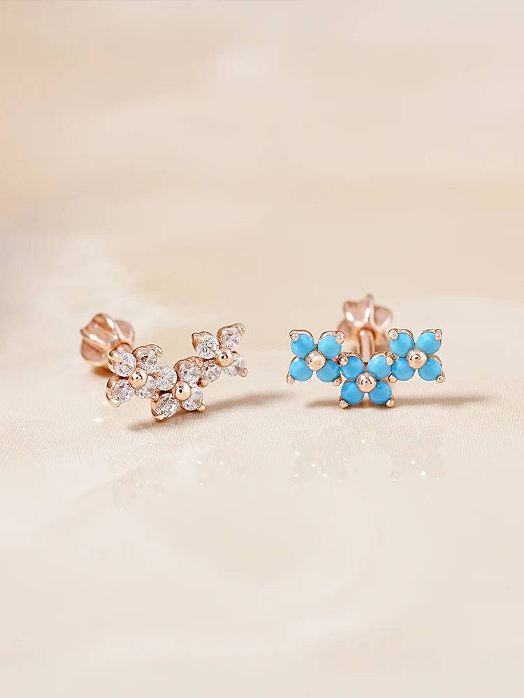 14K Gold Moment in Bloom Cartilage Earring 18G16G