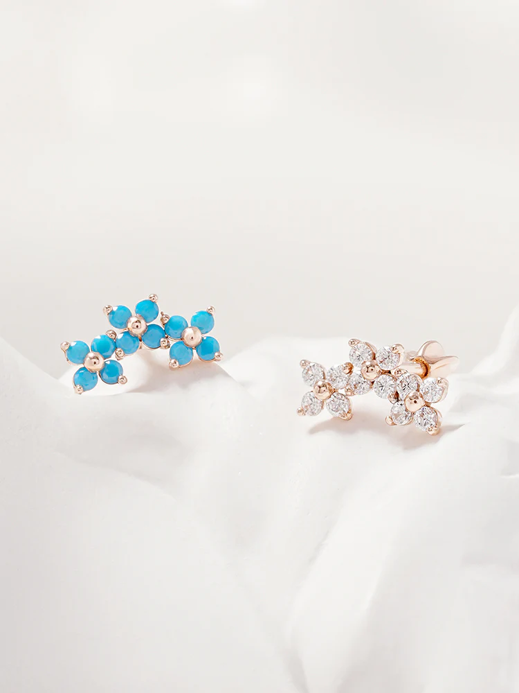 14K Gold Moment in Bloom Cartilage Earring 18G16G - Image 7